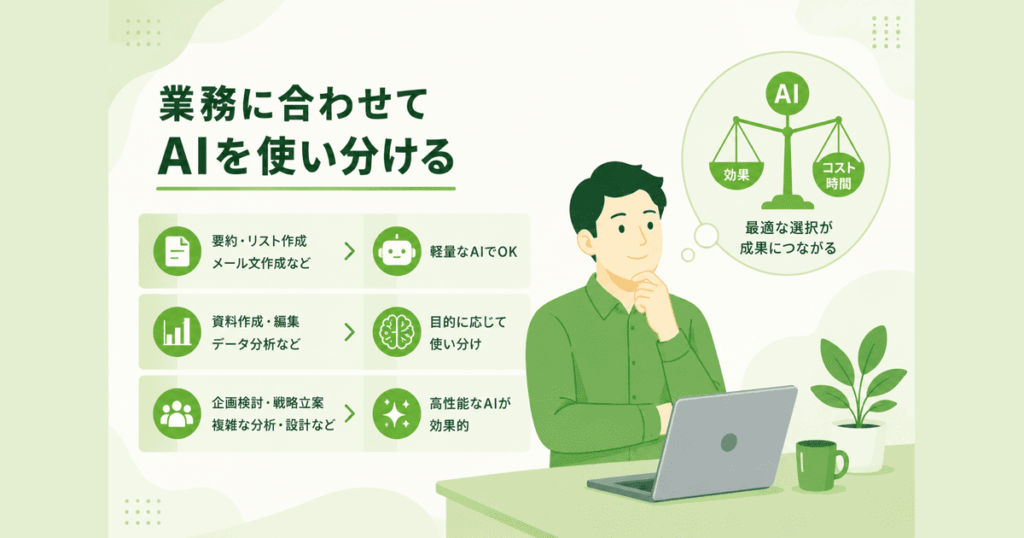 業務に合わせたAI選択