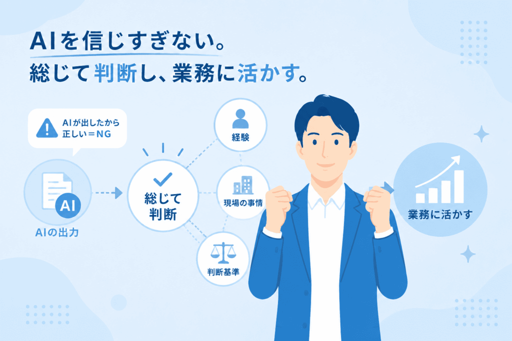 総じて判断し業務に活かすイメージ
