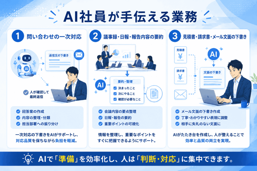 AI社員が手伝える業務