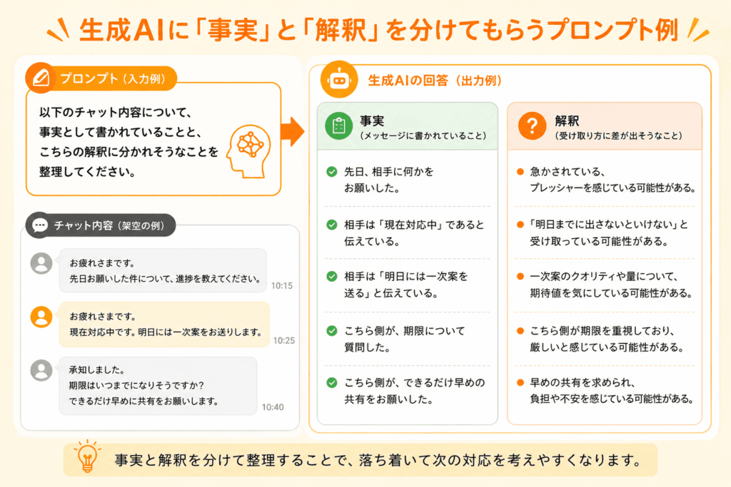 生成AIに事実と解釈を分けてもらう