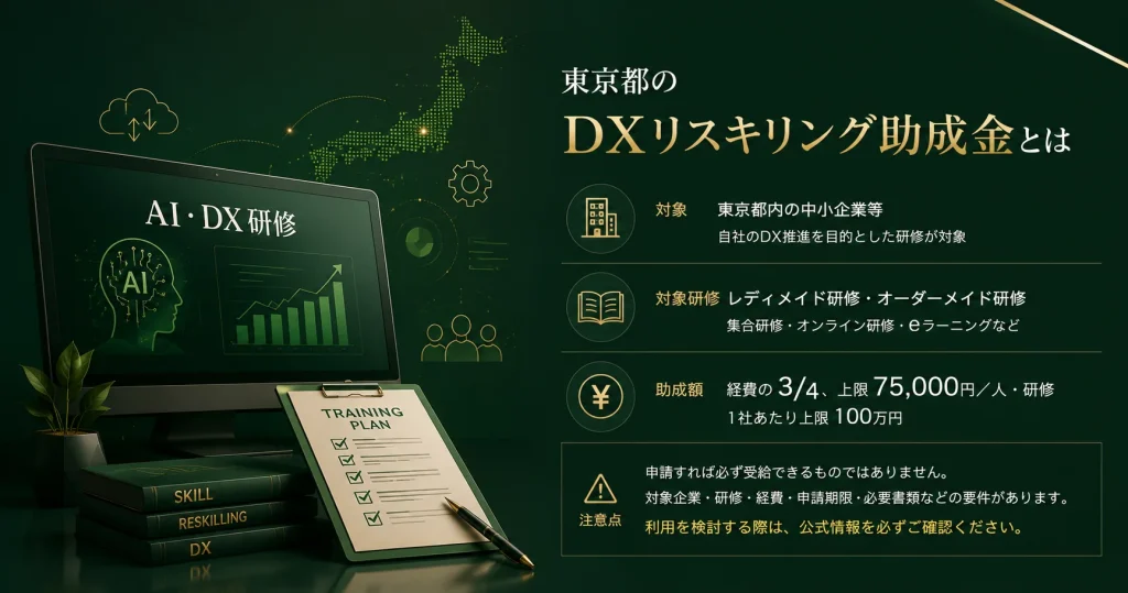 東京のDX研修助成金の案内